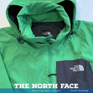 The North Face Green And Grey Shell Rain Jacket
